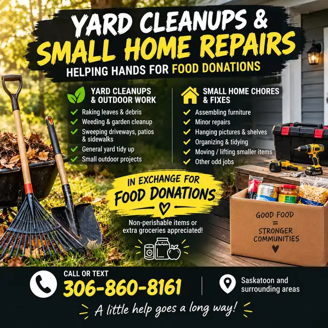 Food donations accepted in exchange for labour