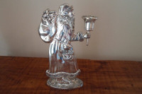 Vintage Silver Plated Santa Claus Candle Holder.