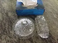 Cut glass butter dishes 