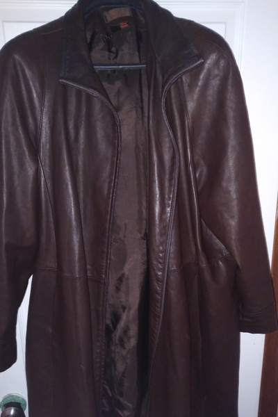 Danier brown leather  coat 2xl, View more