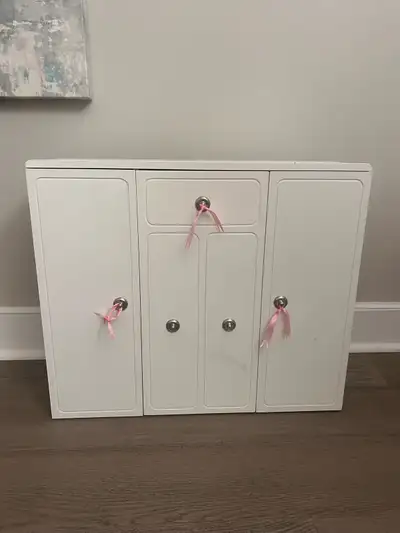 Wooden Doll Wardrobe / Armoire – Fits 18" Doll, View more