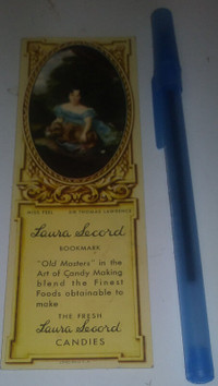 c1930 Antique Ephemera Antique Bookmark LAURA SECORD