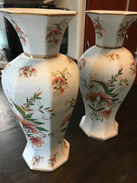 Pair of large hand made Portugal porcelain  vases