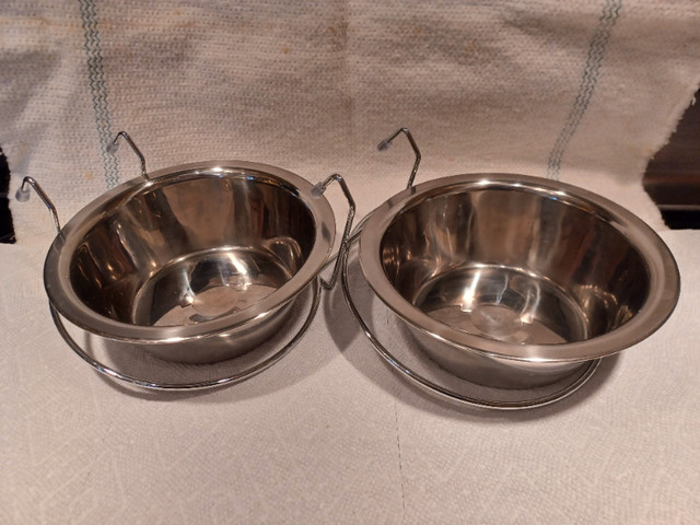 Dog Bowls, Set of 2, Hanging Stainless Steel $20.00 in Storage & Organization in Oshawa / Durham Region