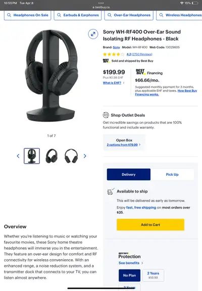 Sony Wireless Home Theater Headphones, View more