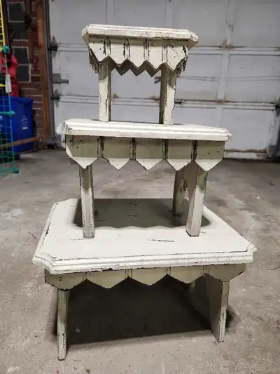 set of 3 wooden stools, View more