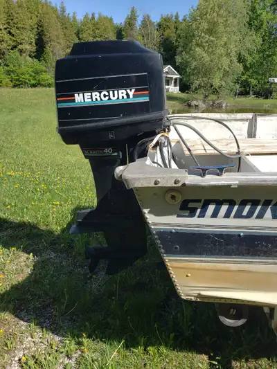 I'm selling a used Smoker Craft Pro Mag boat equipped with a Mercury 40HP outboard motor, perfect fo...