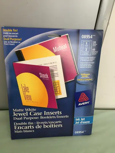 Avery Ink Jet 08954 Matte White Jewel Case Inserts x 40 - SEALED, View more