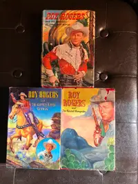 3 1950s Roy Rogers books with dust covers