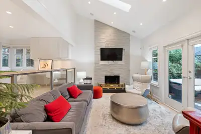 Stunning 42 x 122 ft CORNER lot home with N & S facing landscaped yards. Bright open floor plan with...