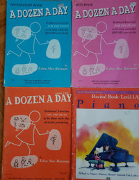Piano books, various levels