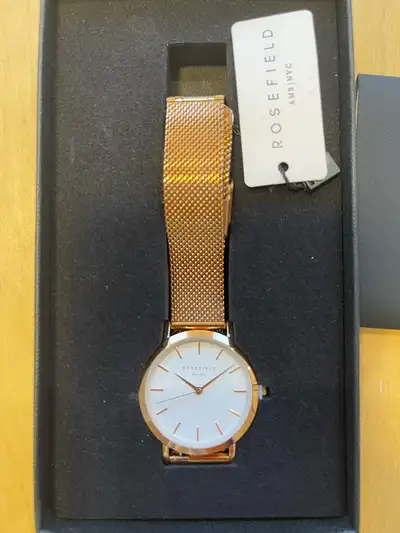 Rosefield rose gold watch, View more