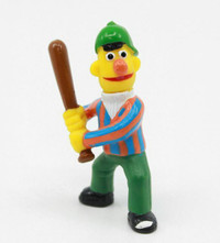 Vintage Sesame Street Applause Bert at bat baseball sealed PVC