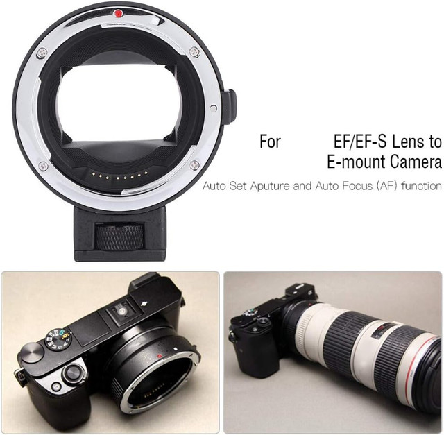EF-NEX II Mount Lens Adapter Auto Focus Converter Canon to Sony in Cameras & Camcorders in Markham / York Region - Image 4