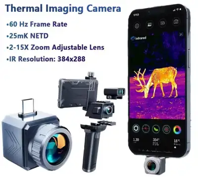 Camera Infrarouge(IR) avec support pour cellulaire, pointeur laser, dispositif de mesure des distanc...