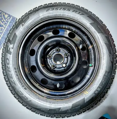 What’s Included 4 Pirelli Ice Zero FR (Studdles) Winter Tires Size 235/55R17, Load/Speed 103T M+S 4...