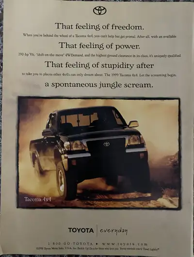 1999 Toyota Tacoma Original Ad, View more