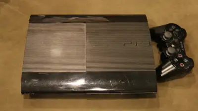 PS3 Slim Console (250GB) + 2 controllers, View more