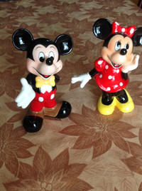 Walt Disney's Mickey Mouse & Minnie Mouse Ceramic Figurines