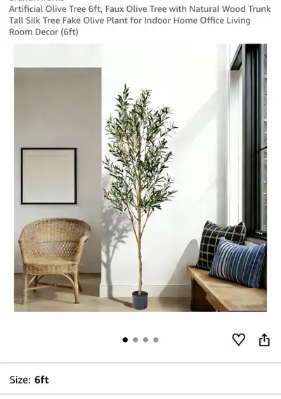 Artificial Olive Tree 6ft, Faux Olive Tree with Natural Wood, View more