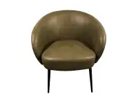 Moss Green Synthetic Leather Curved Lounge Chair