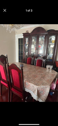 Dining table with six chairs, Hutch Buffet for sale