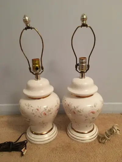 TWO PORCELAIN TABLE LAMPS, View more