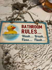 bathroom rules sign for sale