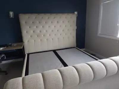 King size Bedframe - Beige  / Luxurious, View more