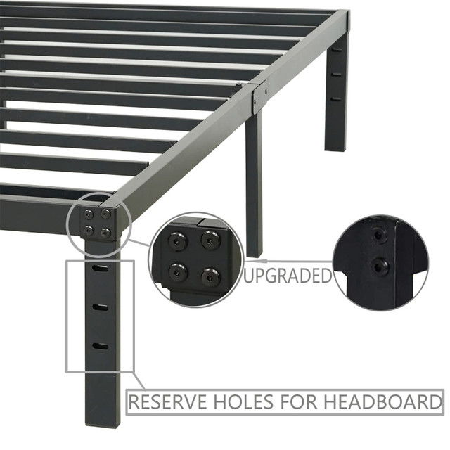BRAND NEW Oliway 14" King Size Metal Bed FrameSupports 3500 lbs in Beds & Mattresses in London - Image 2