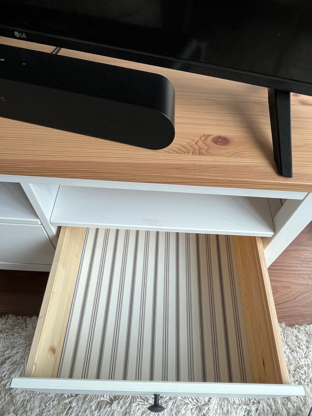 IKEA Hemnes TV Stand - white stain/light brown in TV Tables & Entertainment Units in City of Toronto - Image 3