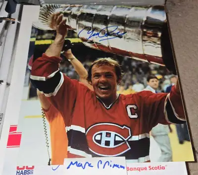 Yvan Cournoyer signed 8x10 photo HOF Canadiens Hockey, View more