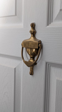Vintage Solid Brass 6 1/2" Door Knocker + Matching Screws / ₿⚡