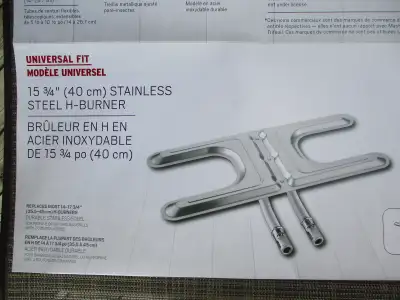Universal fit stainless steel BBQ burner replacement small 15 3/4". X.8' Used only 3 times , then go...