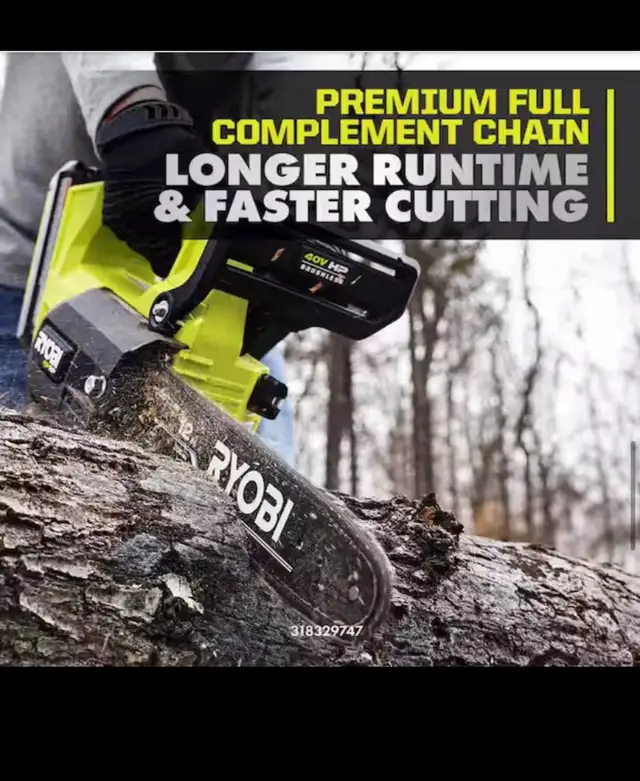 Ryobi 40V HP Brushless 12 in. Top Handl Battery Chainsaw 4.0 Bat in Power Tools in Hamilton - Image 6