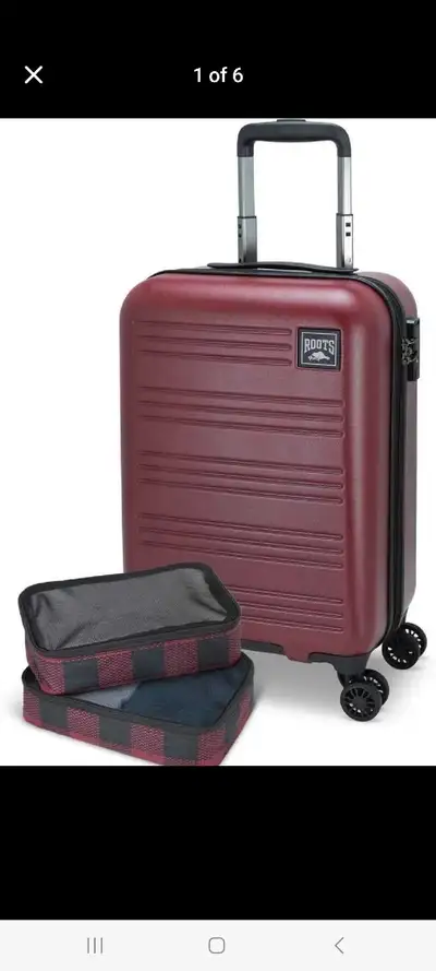 ROOTS Chalet Carry-On Spinner Suitcase | Lightweight & TSA Lock, View more