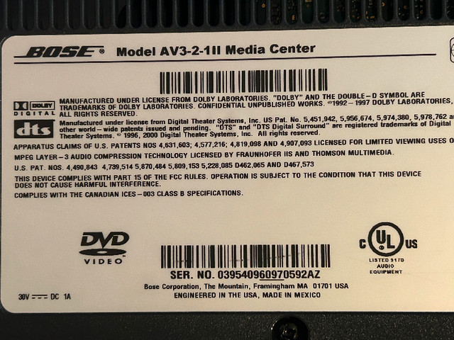 Bose Media Centre: Model 3-2-1 GS Series II in Stereo Systems & Home Theatre in Ottawa - Image 4