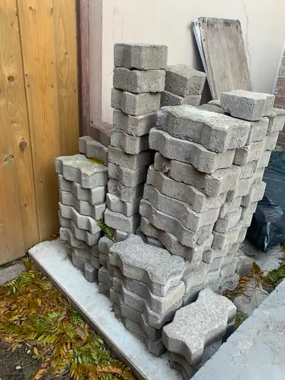 FREE patio pavers and concrete step, View more