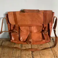 70s unisex leather briefcase