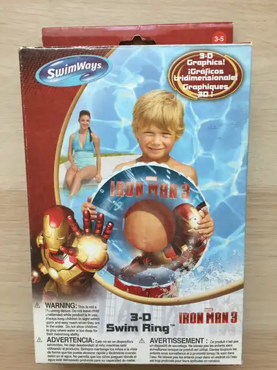 NEUF - SwimWays Bouée 3-D Swim Ring MARVEL Iron Man 3, View more