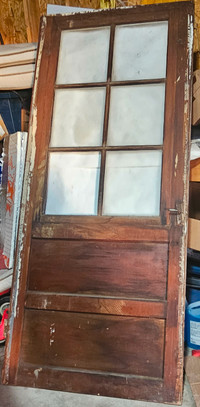 Wooden Door with Glass Window - old barn find