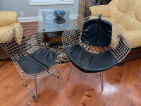 Pair of wire dining chairs