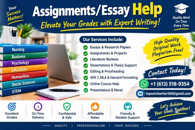 Assignments/Essay Help -Elevate Your Grades with Expert Writing!
