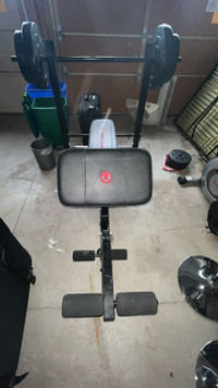 Bench press with weights and bar  (best offers)