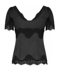 DOLCE & GABBANA Silk Sweetheart neckline top in black - Size: 40
