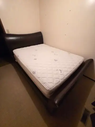 Queen Size Bed With Faux Leather frame DELIVERY AVAILABLE, View more