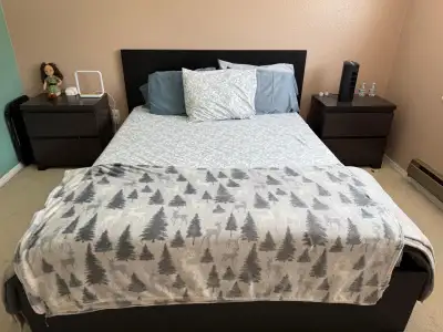 Ikea Lift-Storage Bed Frame + side tables + mattress, View more