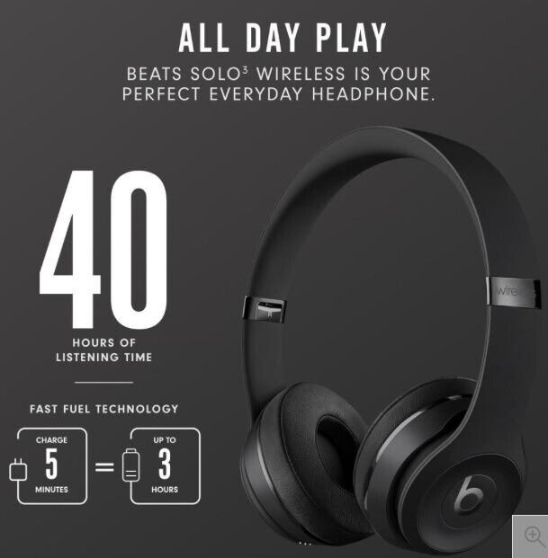 Beats by Dre Solo3 Wireless On-Ear Bluetooth Headphones - Black in Headphones in City of Toronto - Image 4