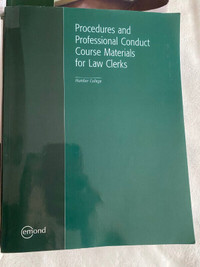 Procedures and Professional Conduct Course Materials for Law Clk