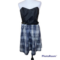 Cute strapless plaid belted dress 